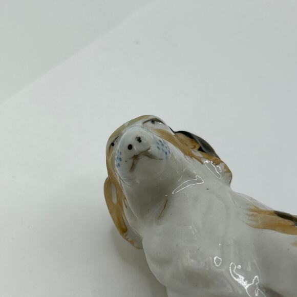 Vintage Ceramic Dog Russian Wolfhound Borzoi Dog 4 1/4" Tall White Brown Tan - Picture 5 of 8